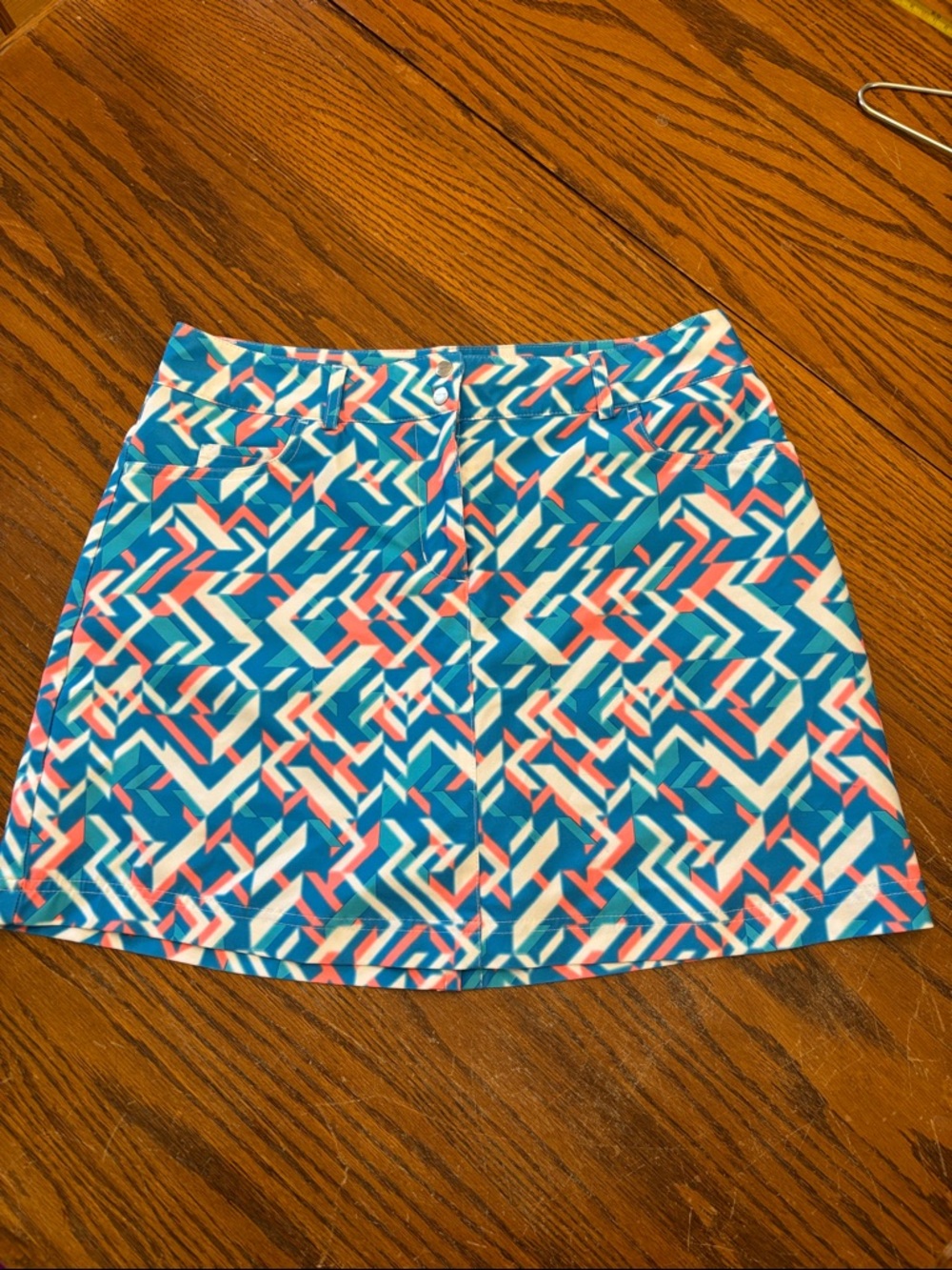SLAZENGER Golf Sport Teal/coral Colors Skort w/ Front & Back Pockets